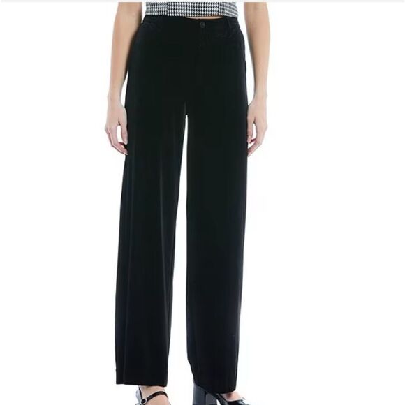 Cooper Key Pants - 🔥 Take 50% OFF- Copper Key High Rise Wide Leg Velvet Trouser Pants, Size-M